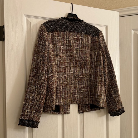 COLDWATER CREEK Multi Colored Tweed Snap Blazer Jacket - Picture 5 of 11